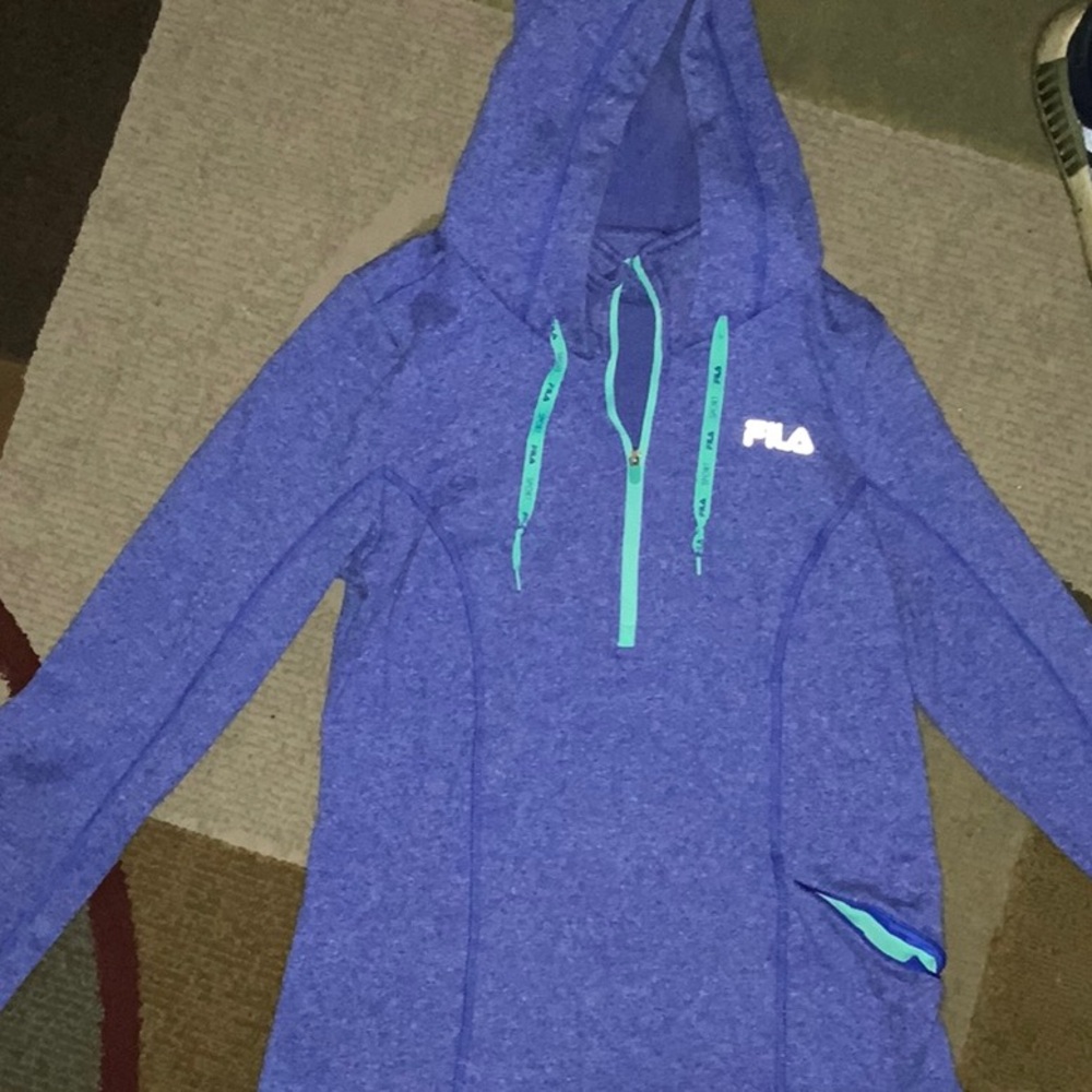 Fila Royal Blue Hoodie with Aqua Details
